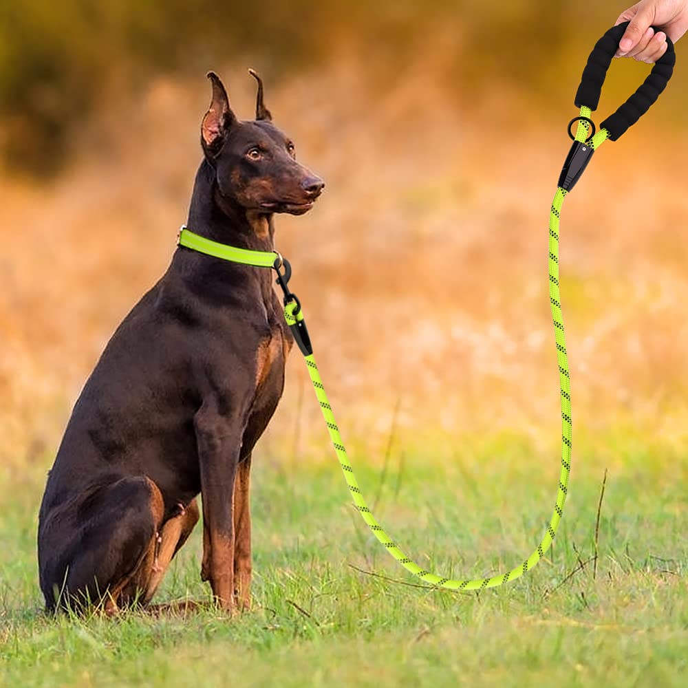 Plutus Pet Heavy Duty Rope Dog Leash with Comfortable Padded Handle - Reflective 4/5/6 FT Strong Leash for Small, Medium & Large Dogs (1/2
