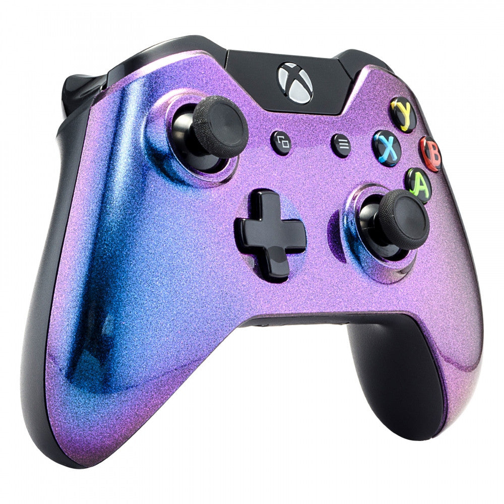 eXtremeRate Purple & Blue Chameleon Face Plate & Front Shell Replacement Kit for Xbox One Controller - Custom Gaming Shell for Enhanced Aesthetics & Grip - Perfect for Xbox One S/X & PC Gaming