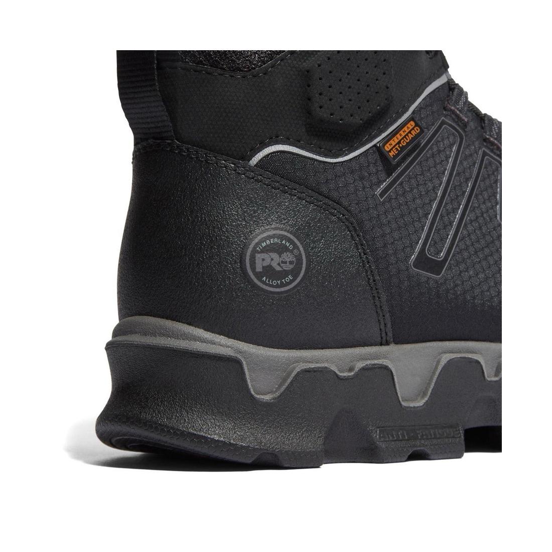 Powertrain Sport Alloy Toe Safety Work Boots for Men - Black Steel Toe Shoes for Construction, Warehouse & Outdoor Work