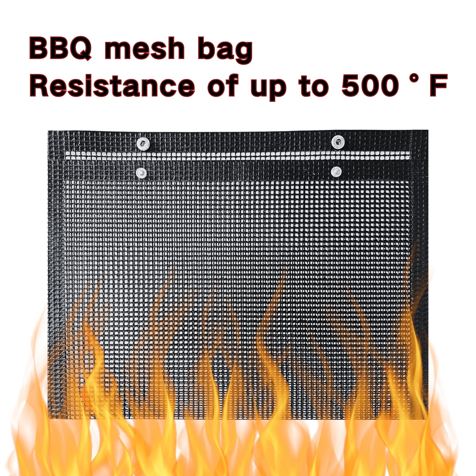 Reusable Non-Stick BBQ Mesh Grill Bags - 4 Pack with 2 Sizes (15.7