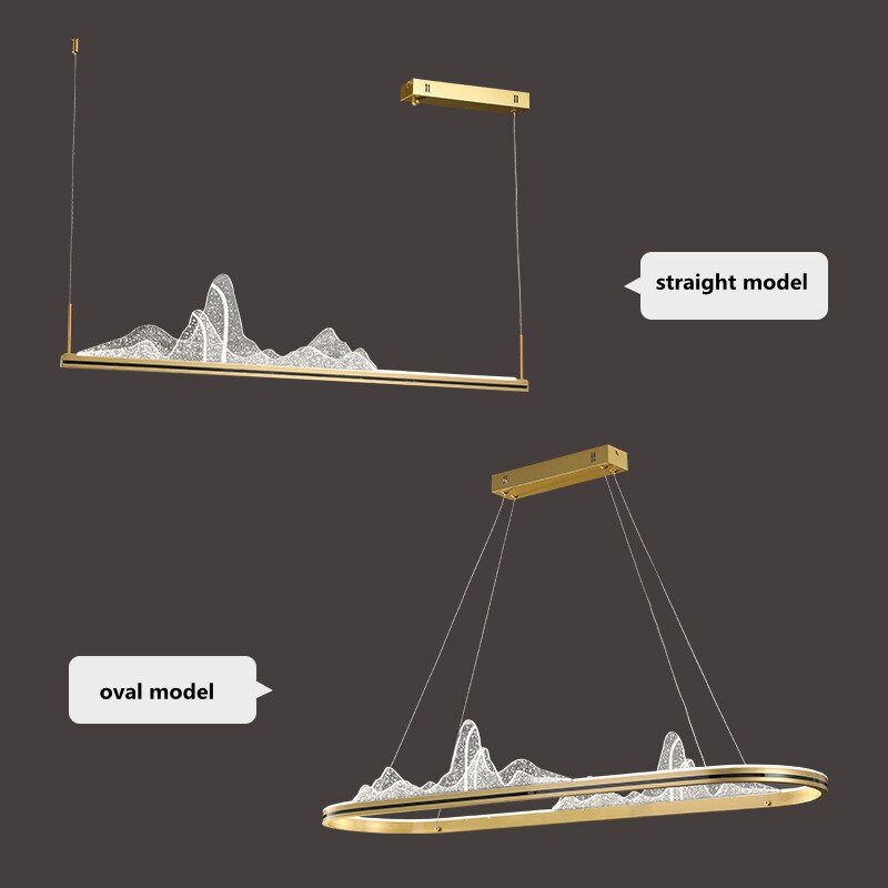 Elegant Acrylic Hill Chandelier - Modern Designer Ceiling Light Fixture for Living Room, Dining Room & Bedroom Decor