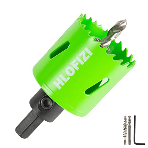 2-1/8 Inch Bi-Metal Hole Saw Bit for Wood, Metal & Plastic - 1.5 Inch Cutting Depth with Arbor - Perfect for DIY Projects, Home Renovation & Professional Construction Work