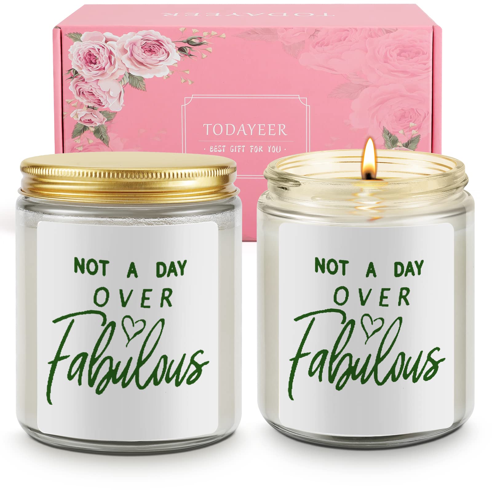 2 Pack Lavender Scented Candles - Best Birthday Gifts for Women (30th, 40th, 50th, 60th, 70th) | Funny & Thoughtful Present for Her, Friends & Female Coworkers | Perfect for Relaxation, Spa Nights & Home Decor