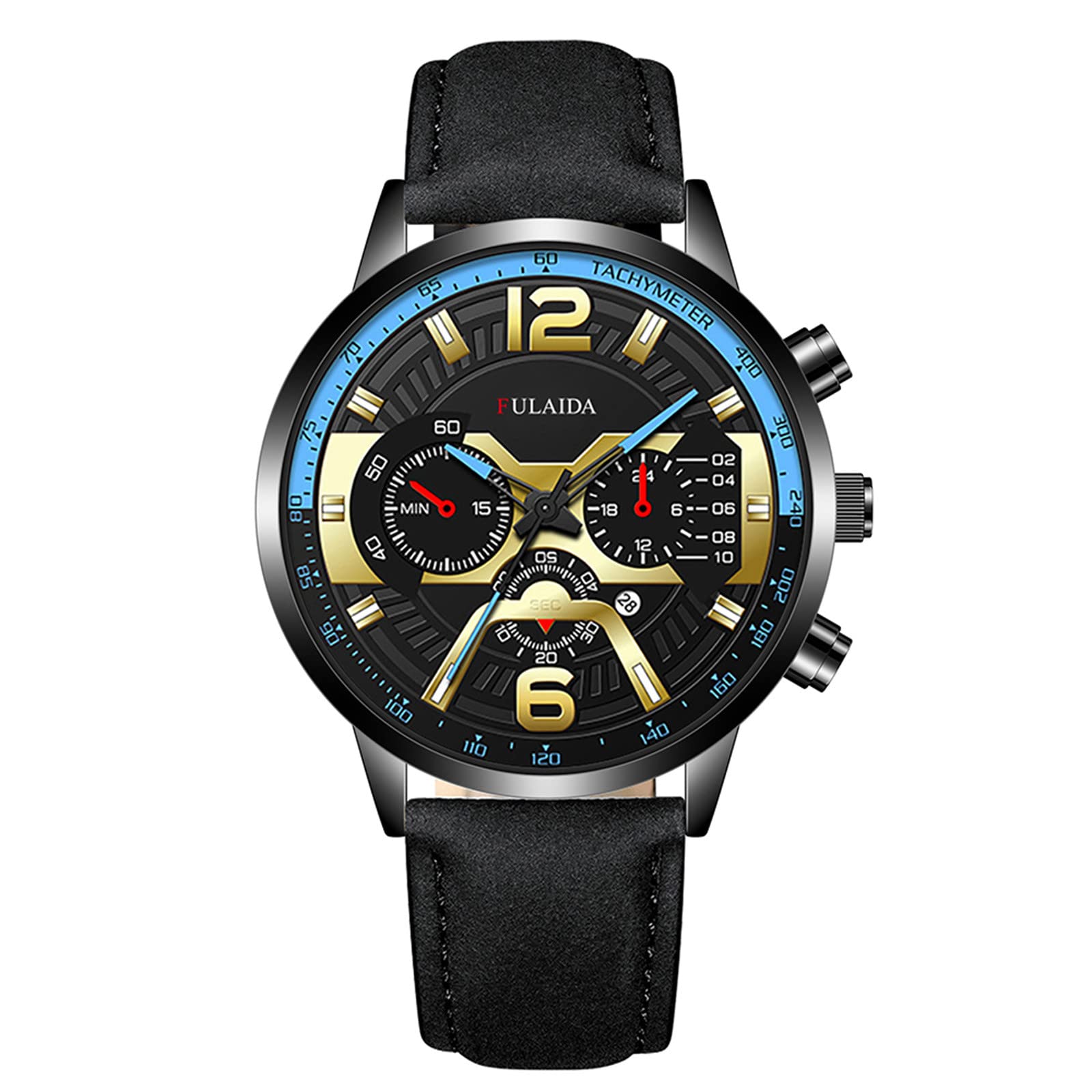 Men's Stainless Steel Sports Watch with Quartz Movement & Countdown Timer - Durable Analog Wristwatch for Running, Gym & Outdoor Activities
