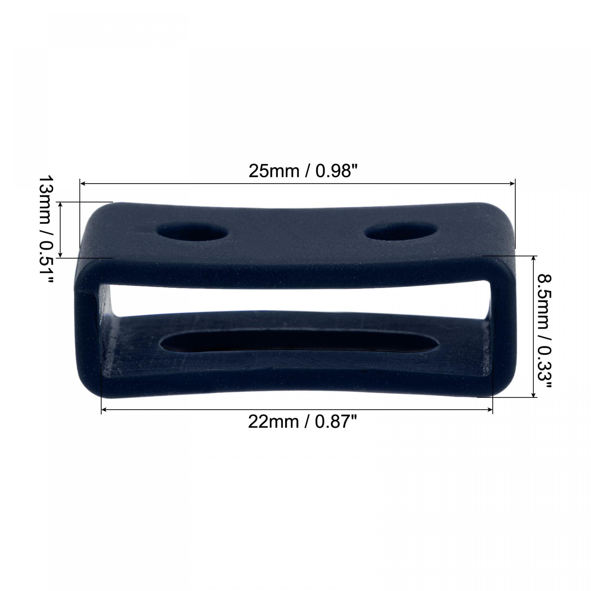 22mm Silicone Watch Band Holder - Navy Blue 2 Pcs for Secure Fit