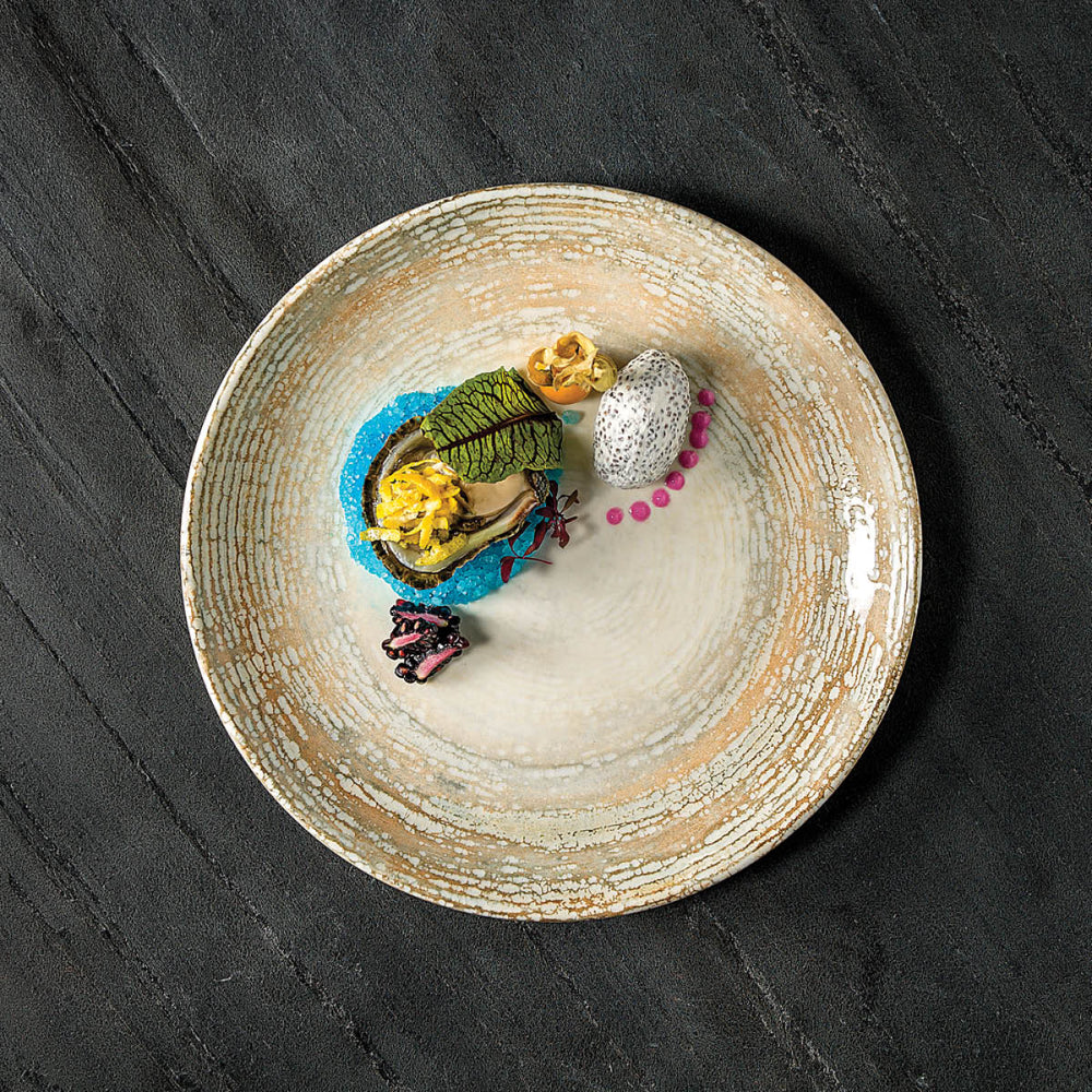 Bonna Patera 7.5 Inch Round Porcelain Dinner Plate - Elegant White Ceramic Flat Plate for Fine Dining, Restaurants & Home Entertaining - Set of 4 (PTRGRM19DZ)