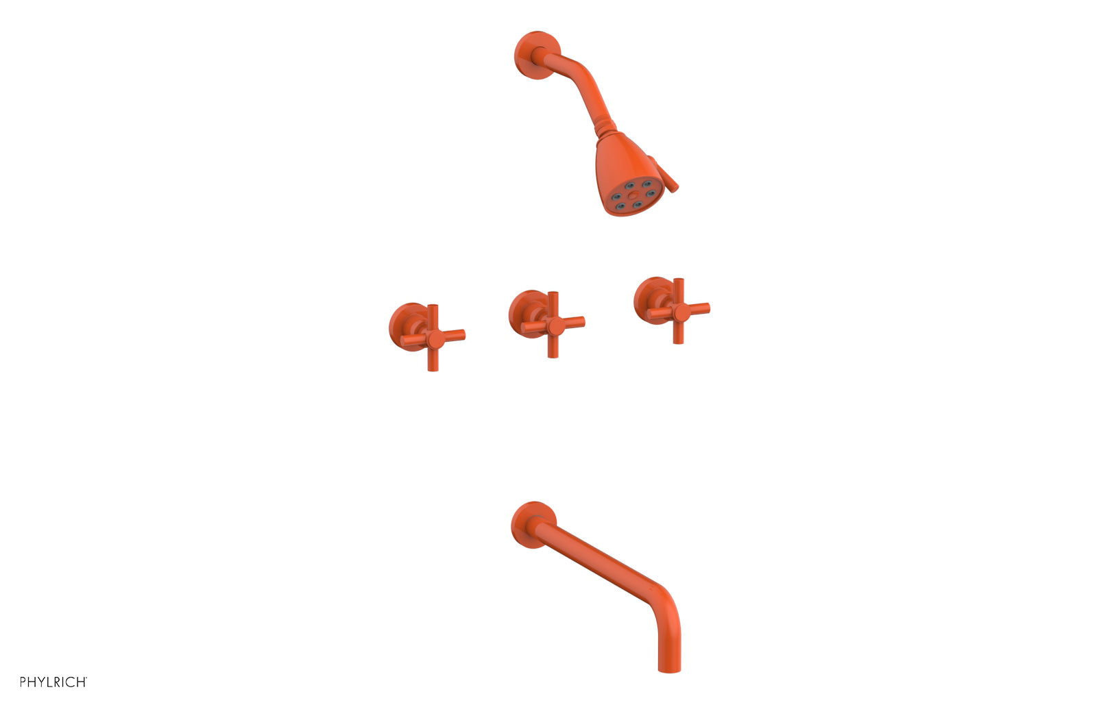 BASIC Three Handle Tub and Shower Faucet Set with 14