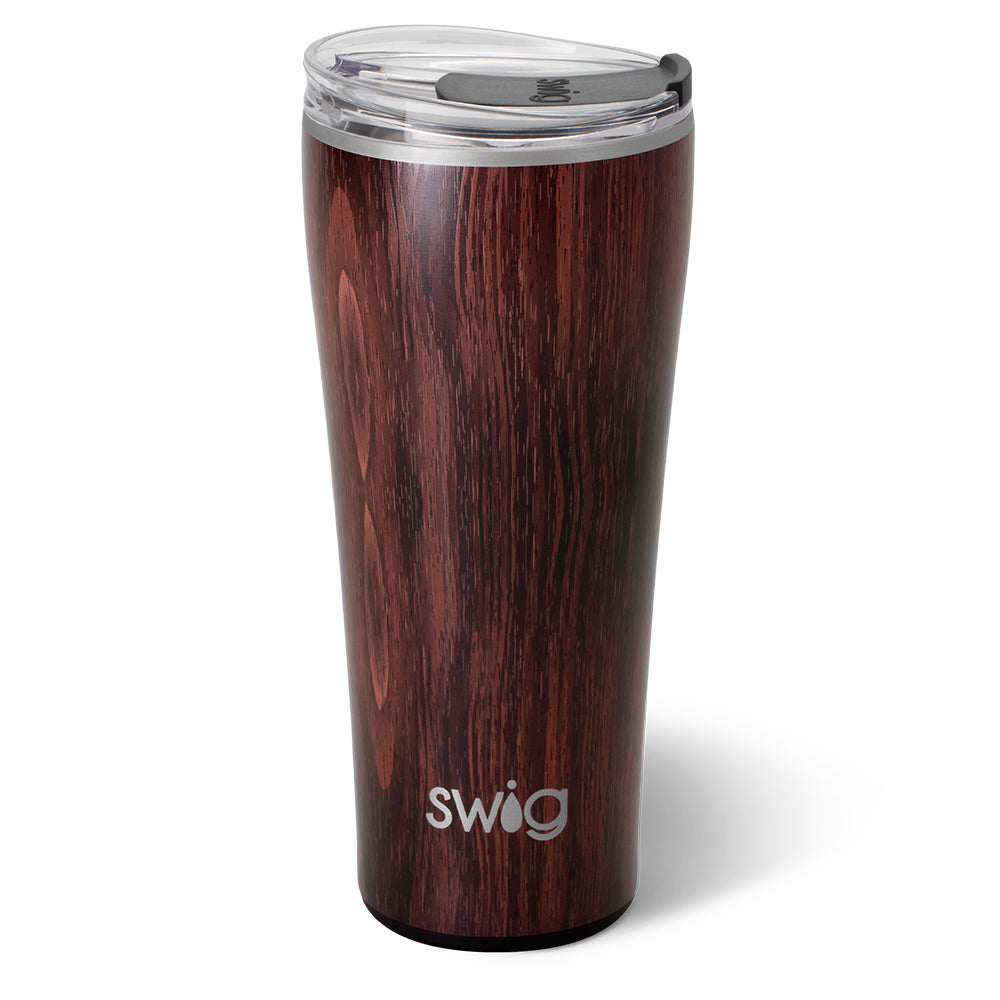 Premium 32oz Bourbon Barrel Tumbler - Whiskey Barrel Inspired Stainless Steel Cup with Lid & Straw - Perfect for Bourbon, Cocktails, Coffee & Outdoor Adventures