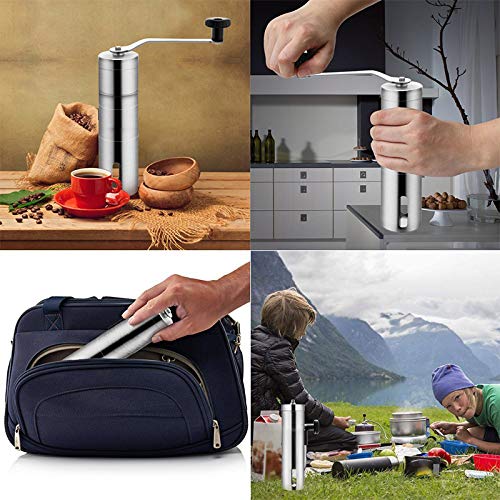 Portable Manual Coffee Grinder - Stainless Steel Adjustable for Home & Travel