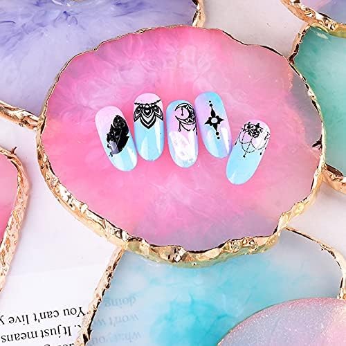 MEI DE Moda Professional Nail Art Palette - Round Plain Mixing Plate for Nail Polish, Acrylic & Gel Tips - Essential Nail Artist Tool Kit for Salon & Home Manicures (Pack of 1) - Perfect for Nail Art Design, Color Mixing & Display