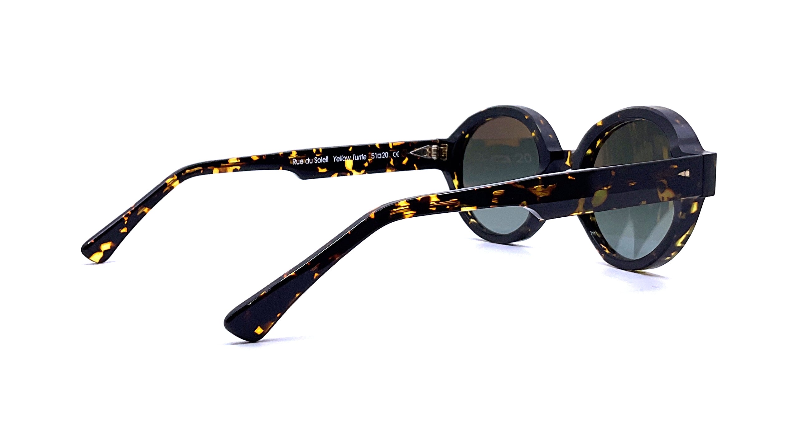 Ahlem Rue de Soleil Sunglasses - Yellow Tortoise Shell Frame with UV Protection - Perfect for Beach, Driving & Outdoor Activities