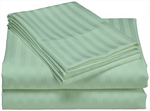 Lasin 100% Cotton Duvet Cover Set - Green Stripe for California King Bed