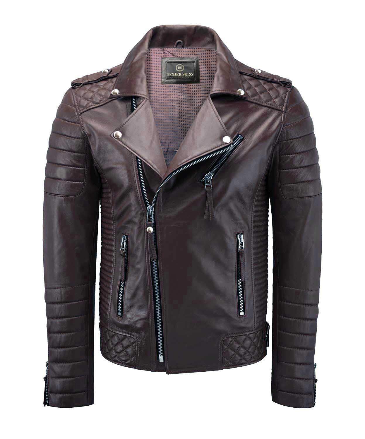 Genuine Lambskin Leather Jacket for Men - Motorcycle Biker Jacket BN 102 | Premium Men's Leather Outerwear for Riding & Casual Wear
