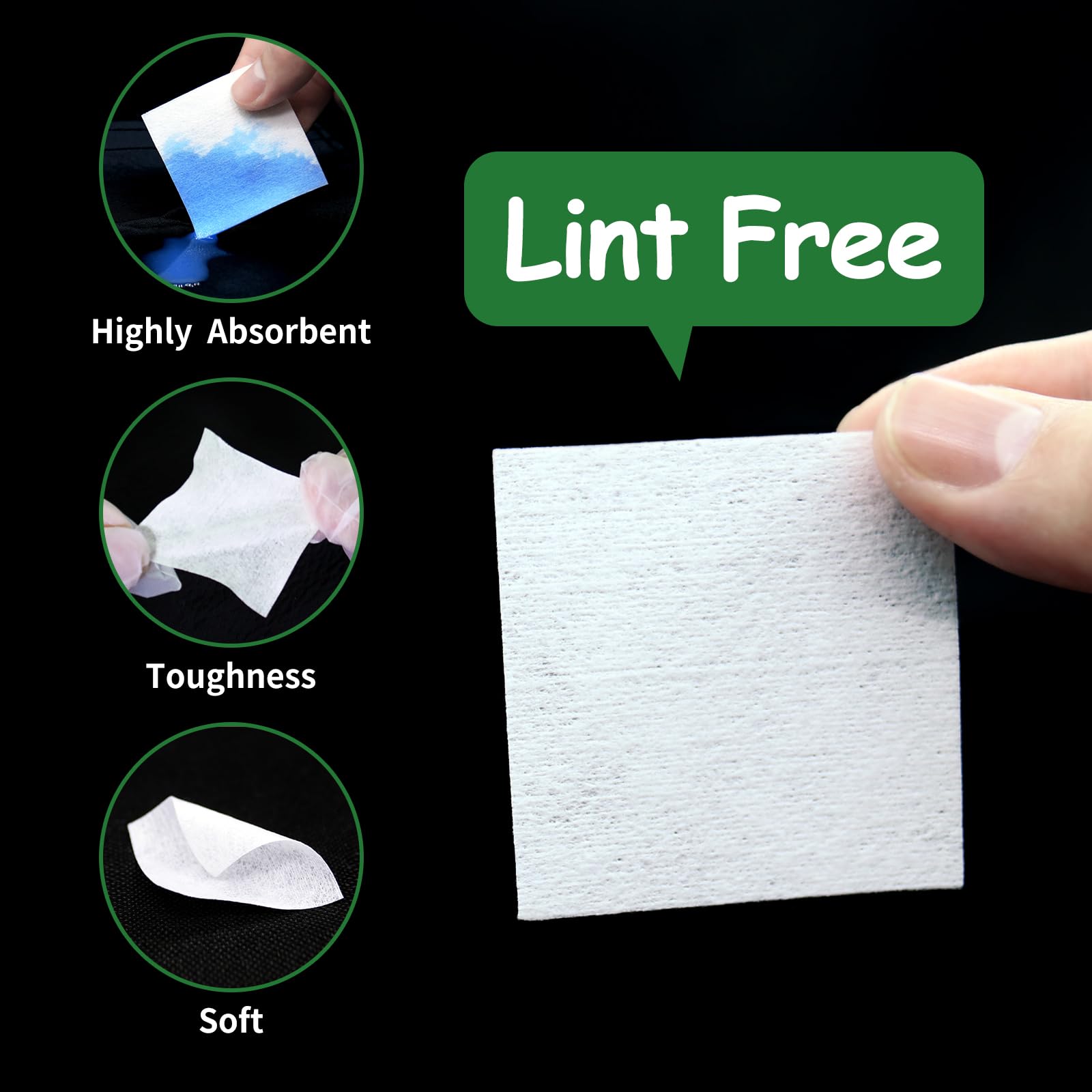 **1000PCS Gun Cleaning Patches + 200PCS Pointed & Round Cotton Swabs + 2PCS Microfiber Cloths – Lint-Free, Reusable Gun Cleaning Kit for Rifles, Pistols & Firearms – Perfect for Home, Range & Outdoor Maintenance**