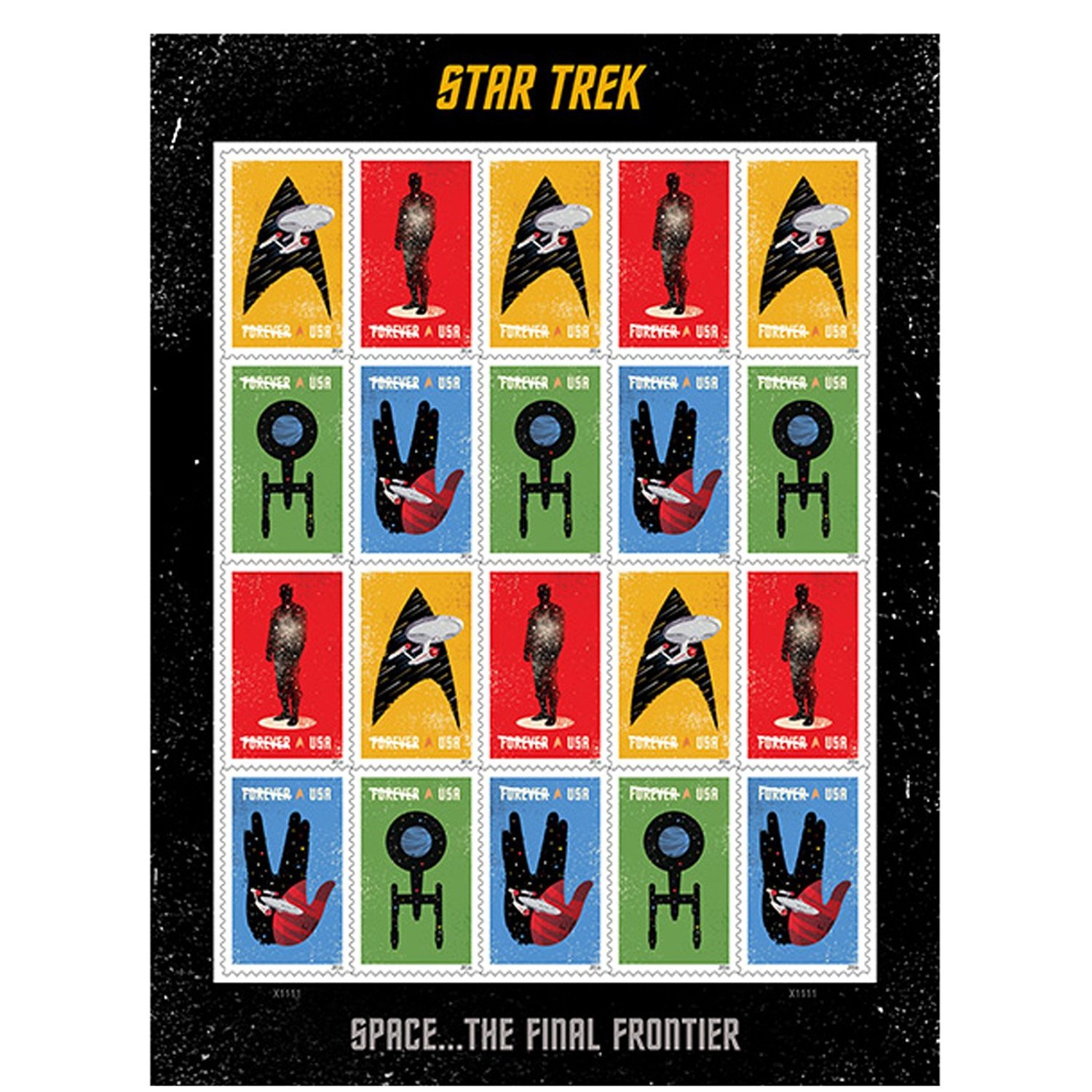 Star Trek USPS Forever Stamps - Enterprise Classic TV Series (5 Sheets of 20 Stamps) | Collectible First Class Postage for Fans, Gifts & Special Mailings