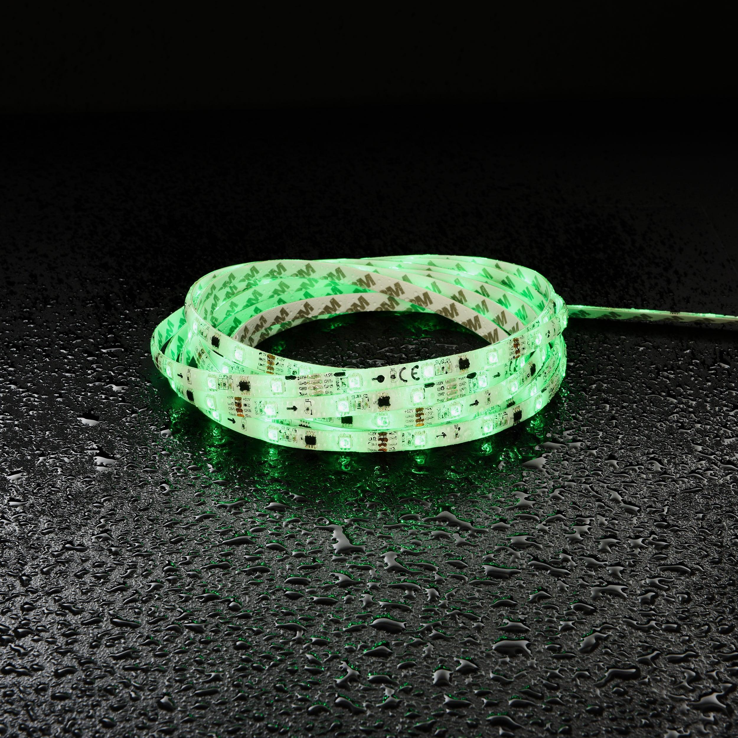 Premium Aqualine 12V 5m Waterproof LED Strip Light Kit - 24W IP44 for Home, Kitchen, Bedroom & Outdoor Decoration