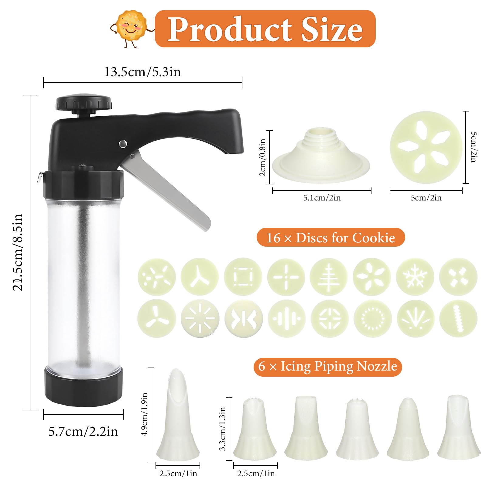 **Cookie Press Set with 16 Discs & 6 Tips - Churro & Biscuit Maker for Baking & Cake Decorating - Perfect for Holidays, Parties & DIY Desserts**