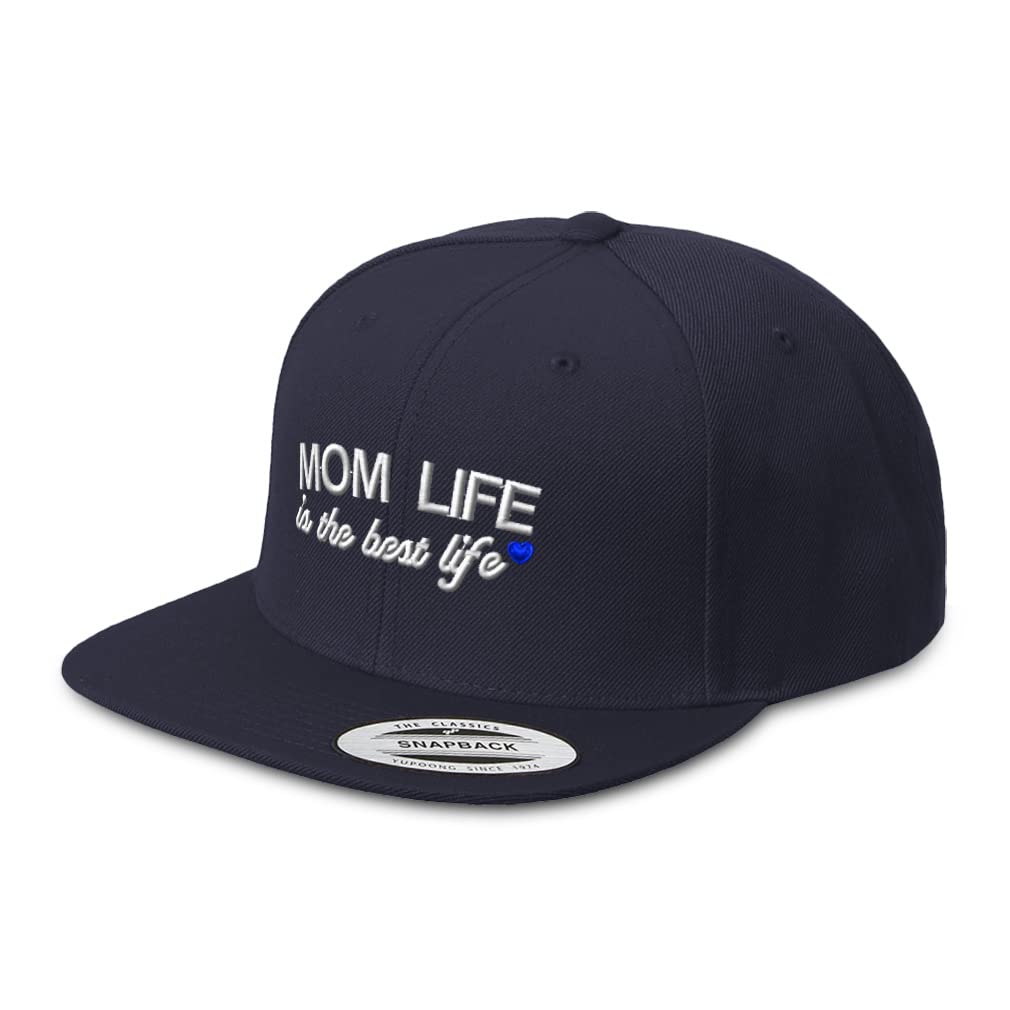 Speedy Pros Snapback Hats for Men & Women - Adjustable Flat Bill Baseball Cap with 'Mom Life is The Best Life' Design | Perfect for Casual Wear, Sports, and Outdoor Activities