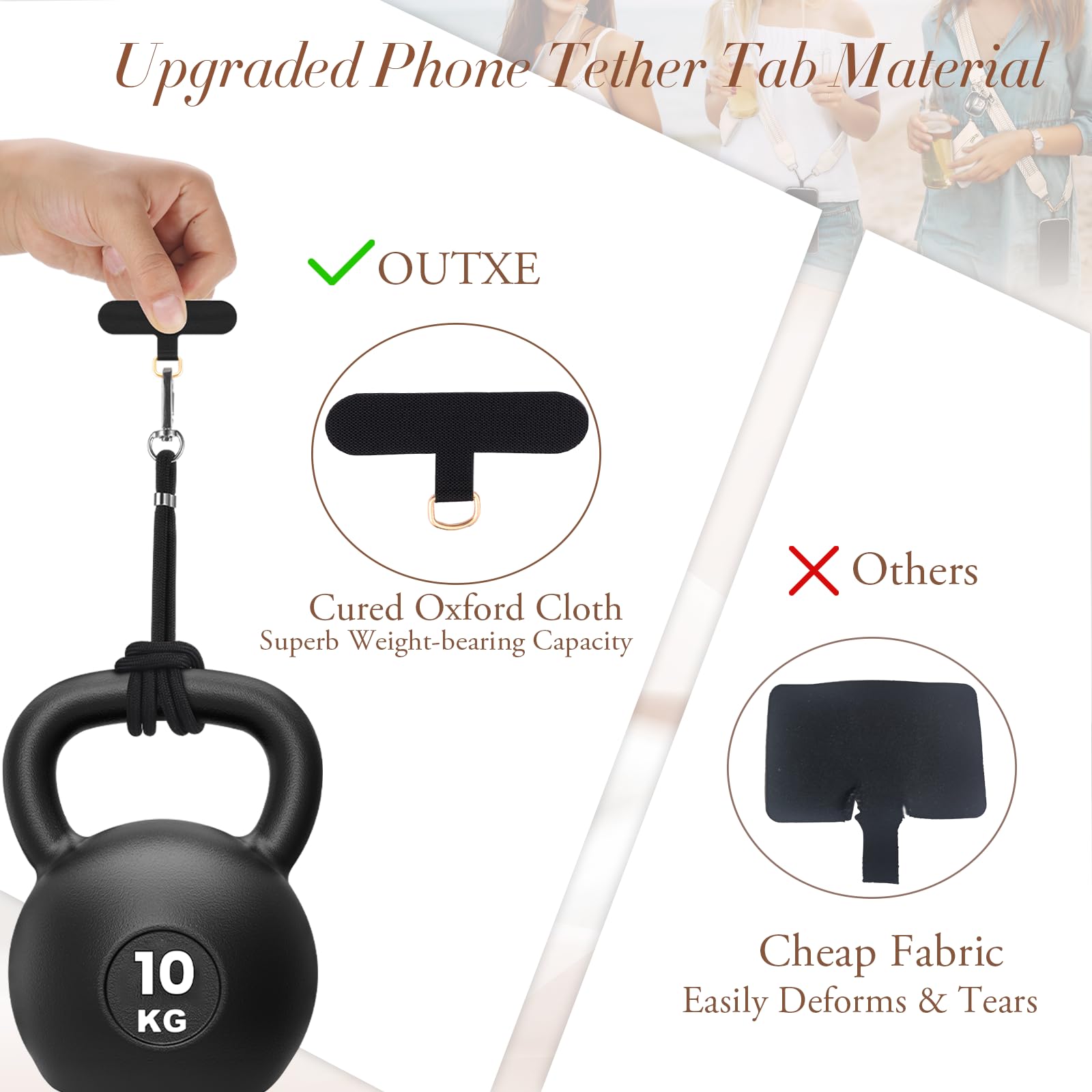 OUTXE Clip and Go Phone Strap with Wallet Crossbody - Detachable Wrist Strap, Anti-Theft Lanyard with Zippered Pouch for iPhone, Samsung & All Smartphones (Bohemian Black) | Perfect for Travel, Shopping & Outdoor Activities