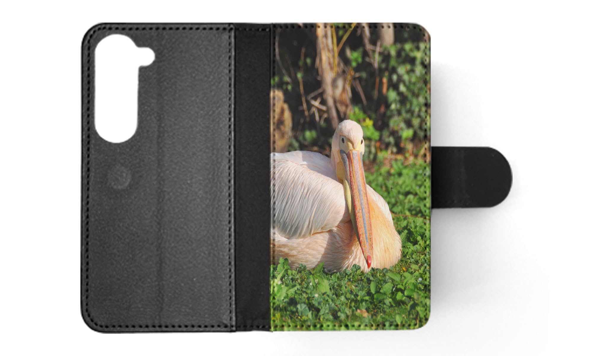 Premium Pelican Large Water Bird Flip Wallet Phone Case for Samsung Galaxy S23 - Slim Protective Cover with Card Slots | Perfect for Outdoor Adventures, Travel & Daily Use
