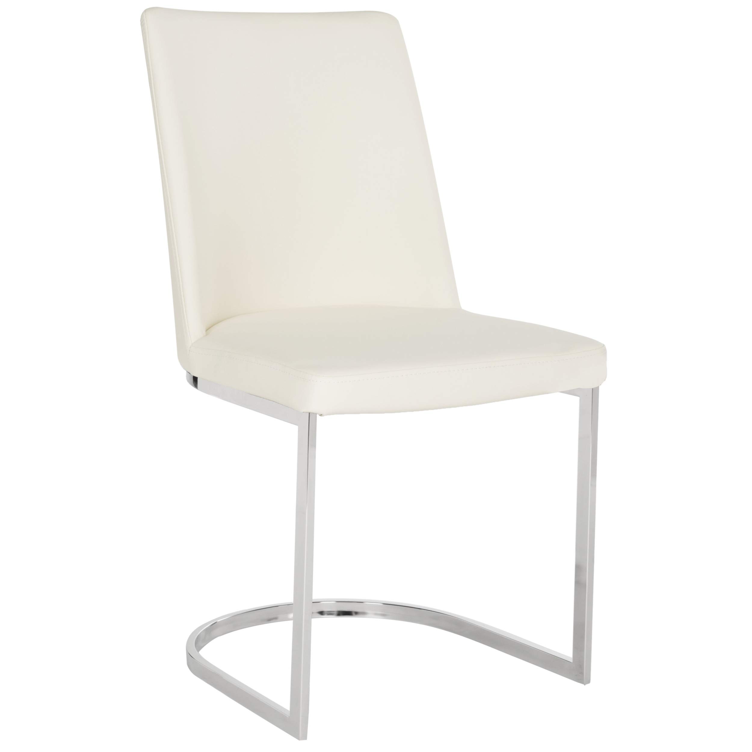 Safavieh Parkston White Glam Side Chair - Elegant Dining Room Accent Chair for Home Decor, Kitchen, and Living Room
