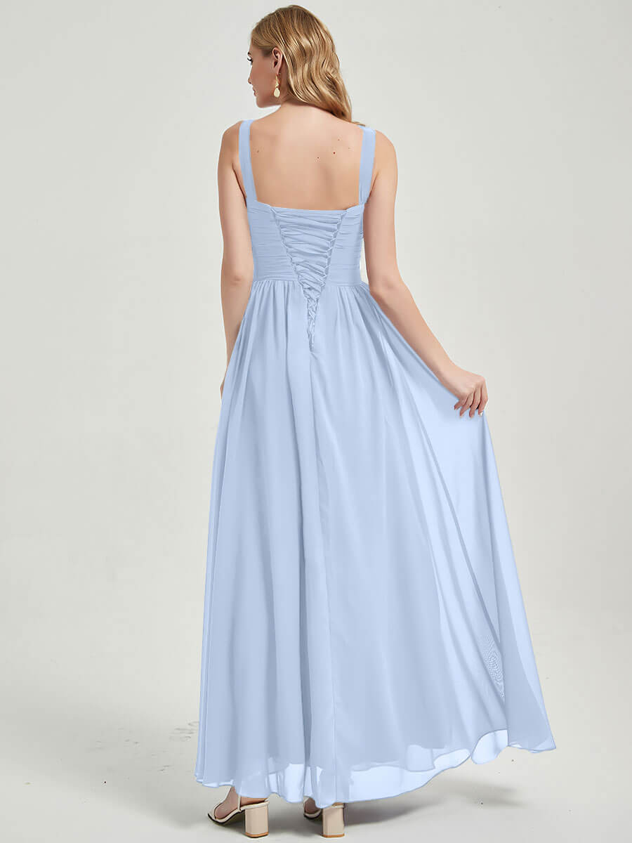 Cornflower Blue Sweetheart Strapless Chiffon Maternity Bridesmaid Dress for Wedding, Bridal Shower & Formal Occasions