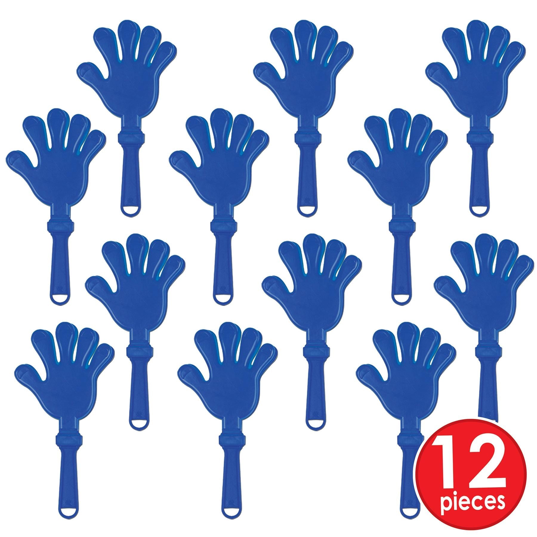 12 Pack Beistle Hand Party Clappers - Blue Noise Makers for Cheering, Sporting Events & Celebrations - Perfect for Birthday Parties, Parades and Team Spirit
