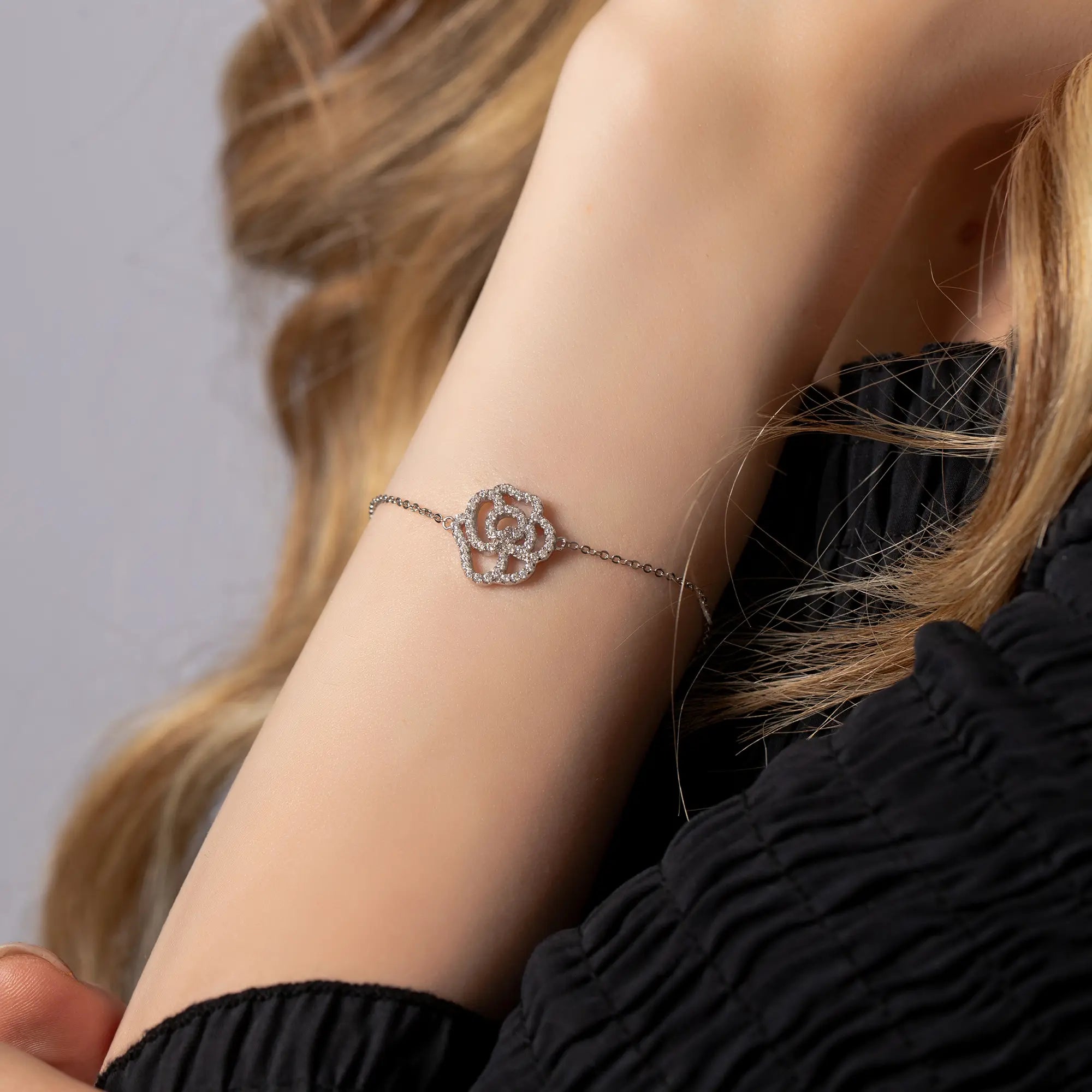 Lotus Flower Silver Bracelet for Women - Elegant Sterling Silver Jewelry Gift for Her - Perfect for Weddings, Parties & Everyday Wear