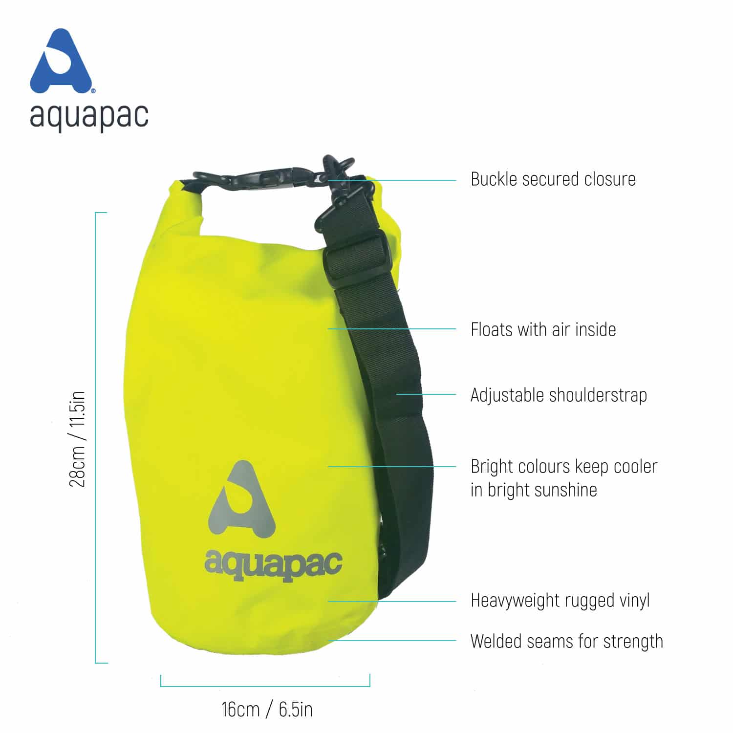 AquaPac 7L Waterproof Dry Bag for Kayaking, Boating, Hiking & Outdoor Adventures - Lightweight & Durable Dry Sack for Gear Protection