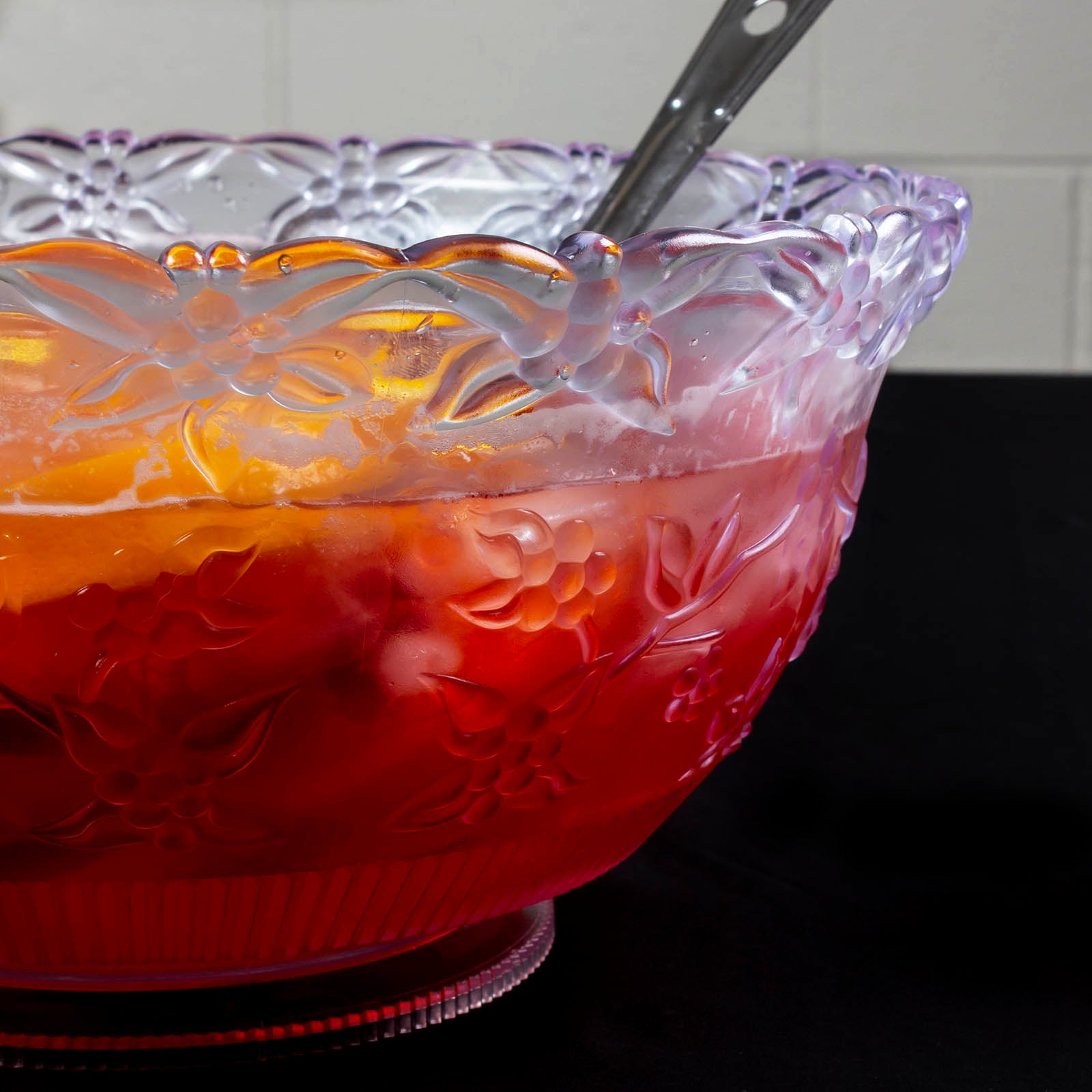 Premium Embossed Punch Bowl Set - Elegant Glass Serving Bowl for Parties & Events - Choose from Multiple Size Options - Perfect for Weddings, Holidays & Special Occasions