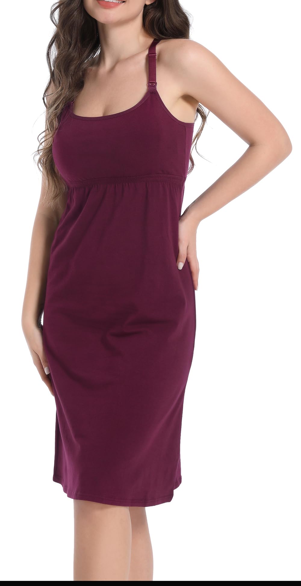 SUIEK Women's Maternity Nursing Tank Top - Soft Cotton Breastfeeding Nightgown & Nursing Sleepwear for Comfortable Pregnancy & Postpartum Care - Perfect for Nighttime Nursing and Relaxing at Home