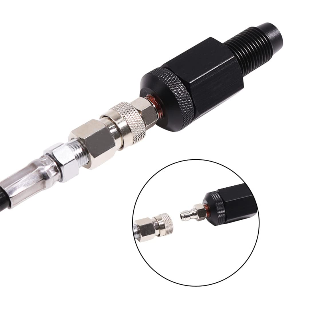 Heavy Duty Paintball Air Coil Remote Hose Line with QD & 3000 PSI Gauge - High Pressure Black Air Hose for Paintball Guns - Perfect for Outdoor Games, Tournaments & Tactical Training