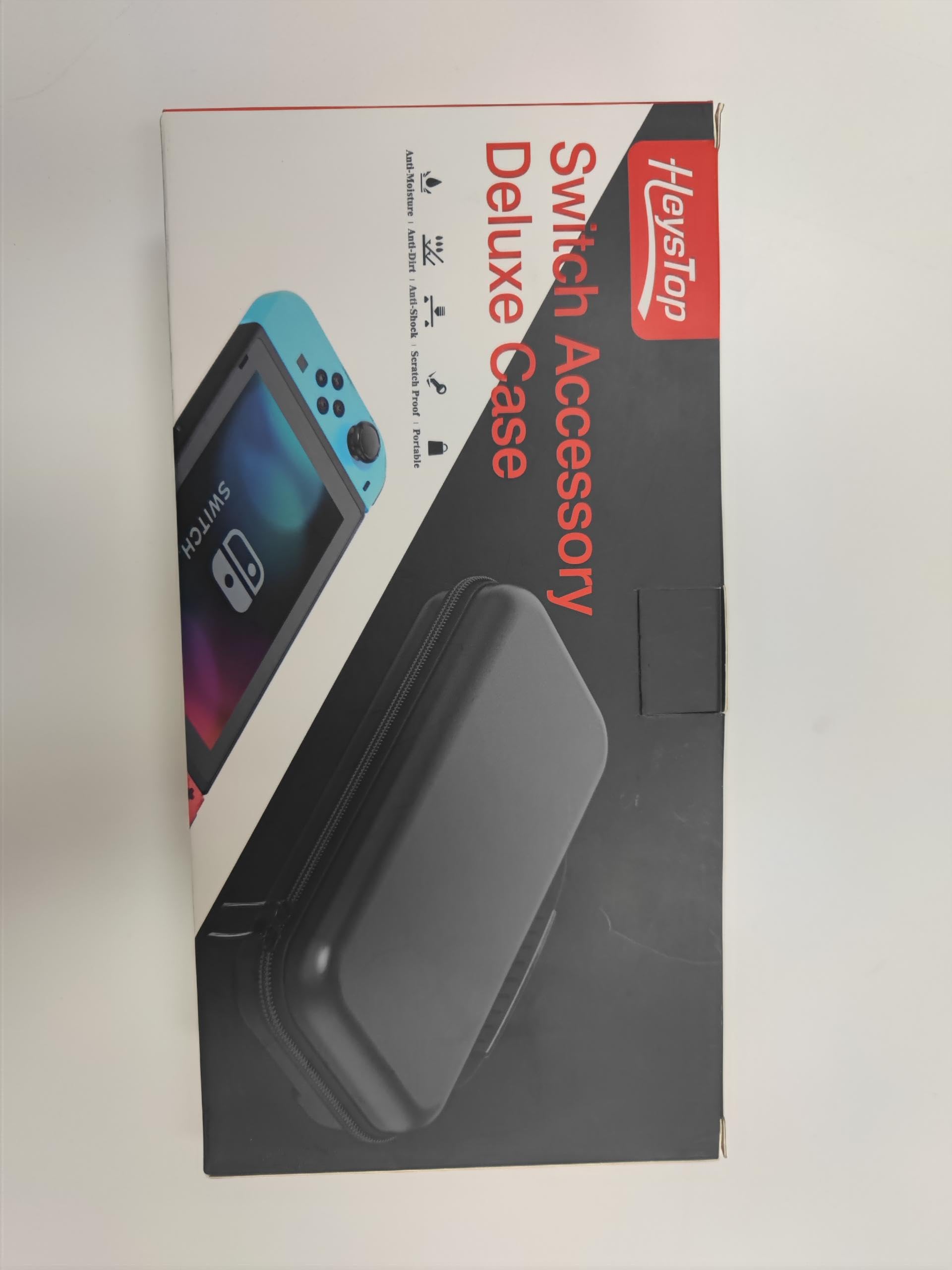 HEYSTOP Protective Case for Nintendo Switch & Switch OLED - Durable Travel Carry Case with Extra Storage Space | Black Unisex Design | Perfect for Gaming On-The-Go & Accessories Organization