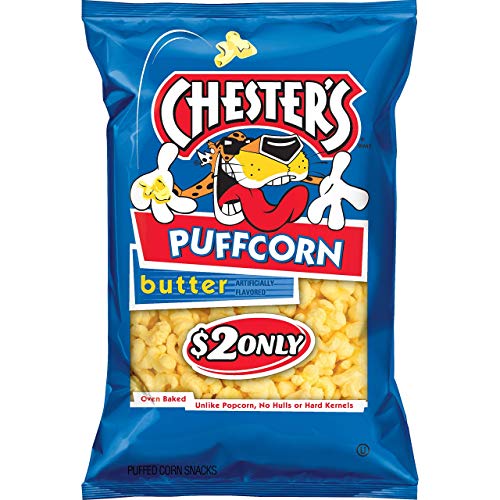 Chester's Puffcorn Butter Flavored Puffed Corn Snacks - 3.5 Oz Bags (Pack of 3) | Crunchy Party Snacks for Movie Nights, Road Trips & Office Breaks