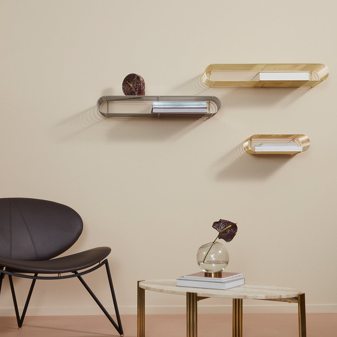 Curved Wall Shelf - Modern Floating Shelves for Home Decor, Bathroom & Kitchen Storage | Perfect for Displaying Books, Plants & Decorative Items