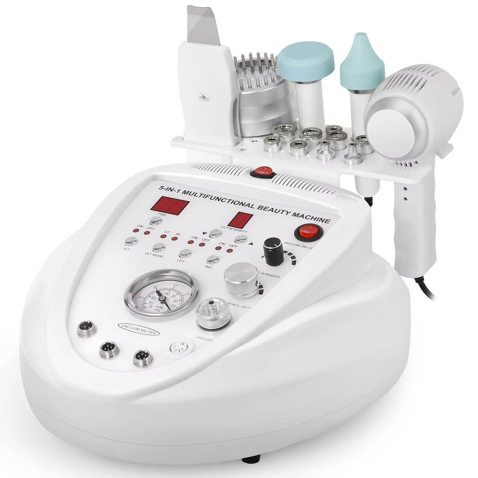 5 in 1 Micro Diamond Dermabrasion Machine - Professional Facial Machine with 68cmhg Vacuum for Home Skin Care | Blackhead Removal, Wrinkle Reduction & Skin Rejuvenation | Perfect for Spa Days & At-Home Beauty Treatments