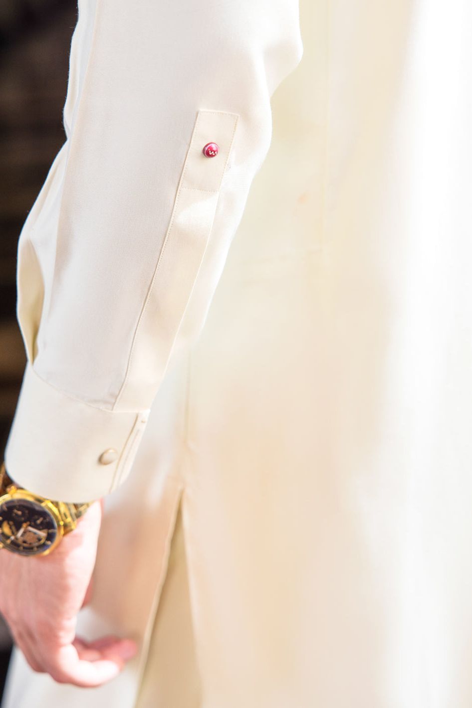 Stylish Blended Cream Shalwar Kameez by Wasim Akram | Premium Pakistani Traditional Outfit by Almirah | Perfect for Weddings, Festivals & Special Occasions