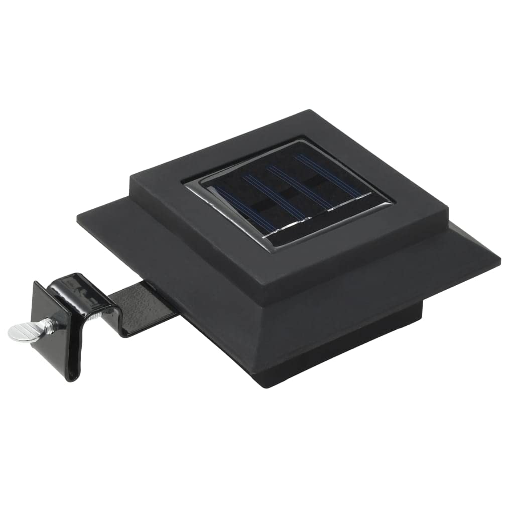 CHARMMA 12 Pack Solar LED Outdoor Lights - 4.7 Inch Square Black Garden Path Lights for Walkway, Patio, Yard, and Landscape Lighting