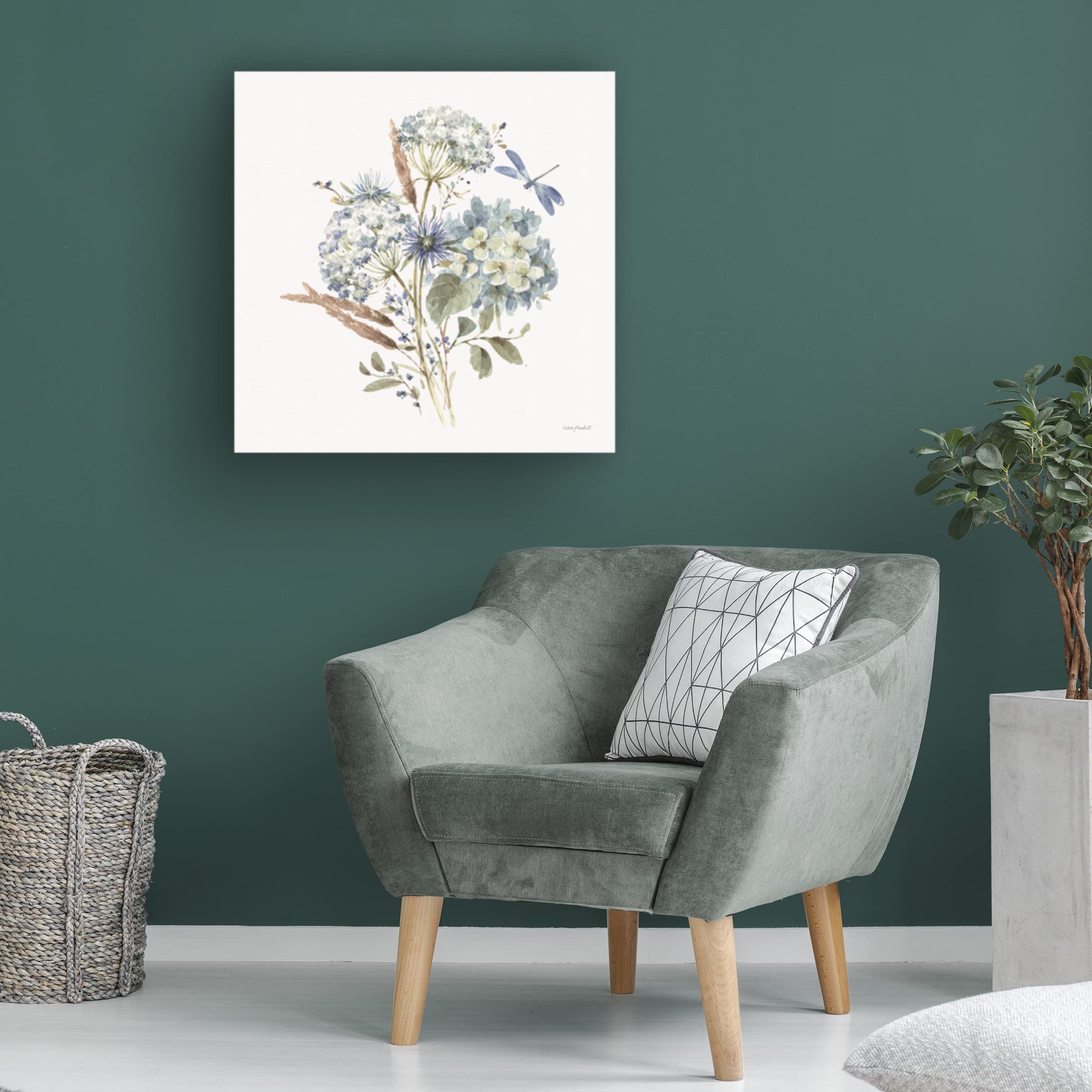 Lisa Audit Bohemian Blue 06 on White Canvas Wall Art Print - Modern Abstract Painting for Living Room, Bedroom & Office Decor