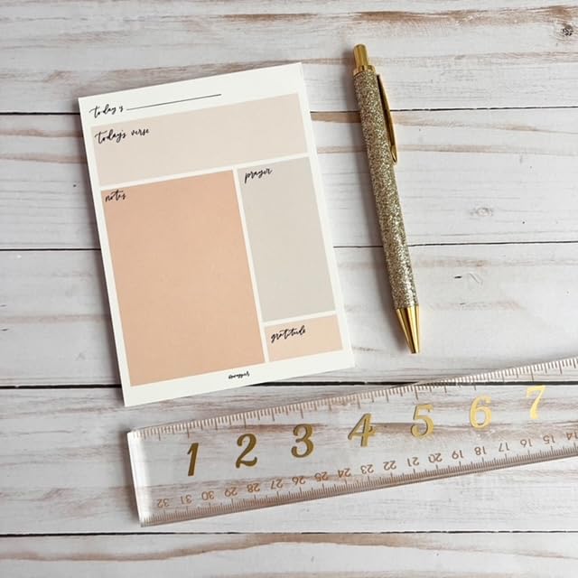 Bible Study Notepad for Women - Christian Sermon Notes & Scripture Reading Journal - Small Bible Study Worksheet for Church, Devotionals & Quiet Time Reflection