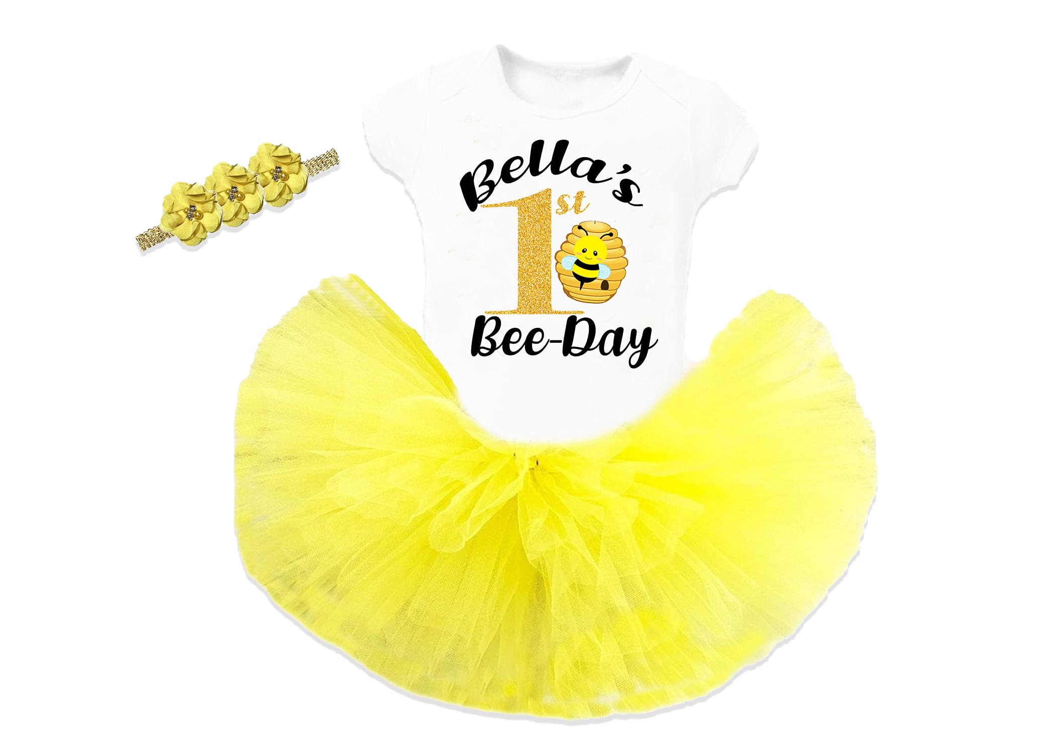 Bumble Bee Girl Birthday Outfit - 1st & 2nd Birthday Tutu Set with Matching Shirt for Baby Girls | Perfect for Bee-Themed Parties, Photo Shoots & Special Celebrations