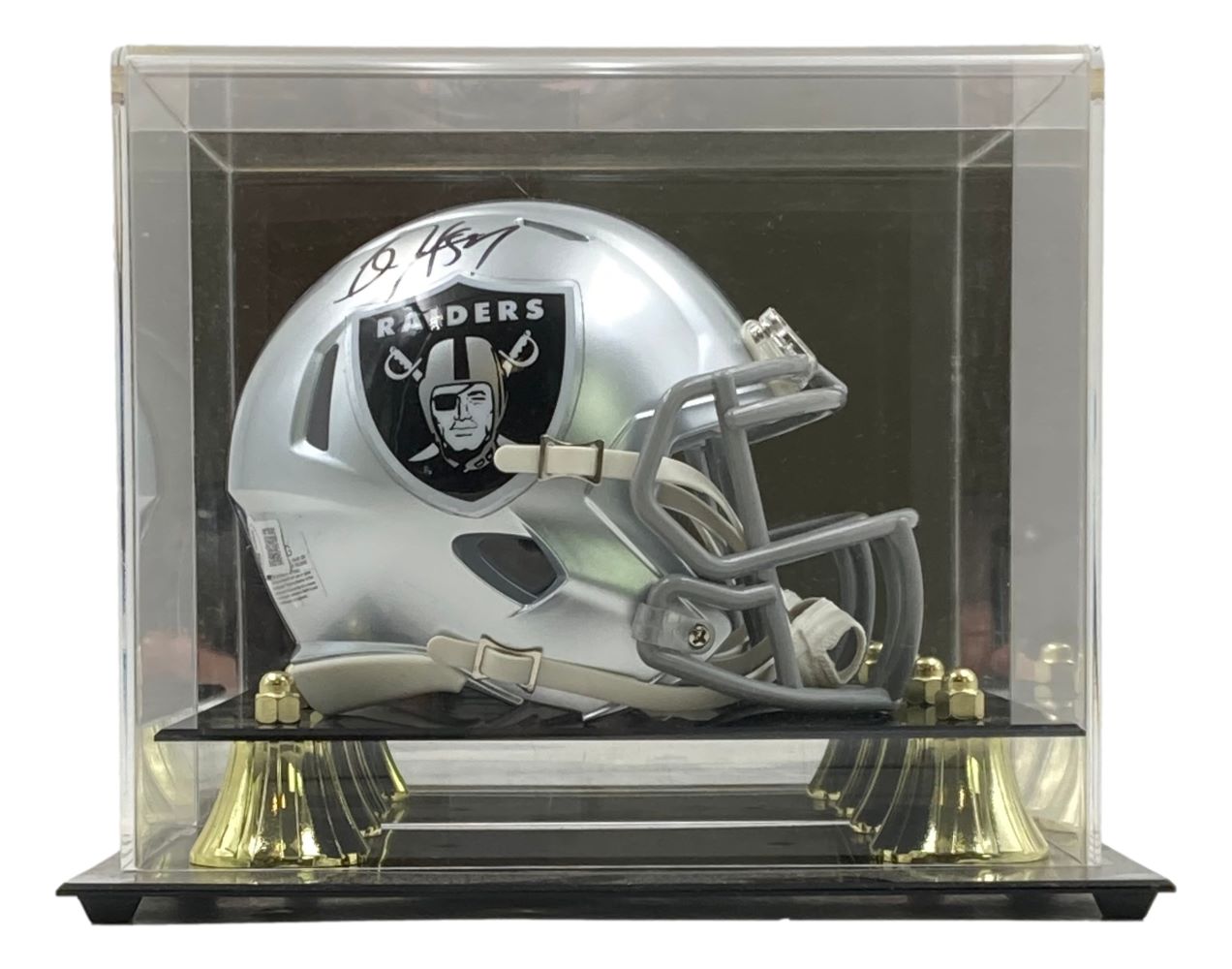 Bo Jackson Autographed Oakland Raiders Mini Speed Helmet with Display Case - Perfect for NFL Collectors, Sports Memorabilia Fans, and Home Office Decor