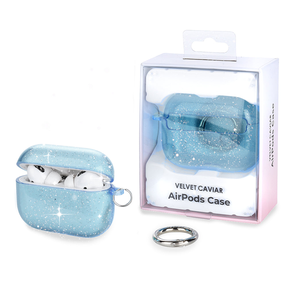Premium Blue Stardust AirPod Case - Protective Cover for AirPods 1/2/3 & Pro - Trendy Glitter Design for Daily Use, Travel & Gifting