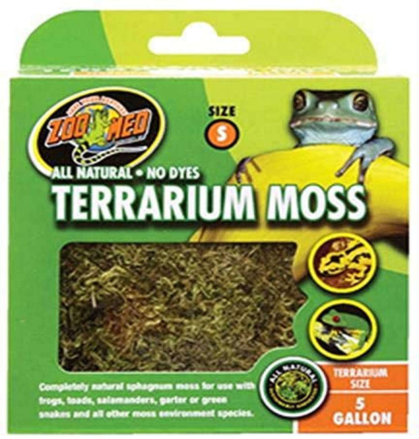 Premium Zoo Med Terrarium Moss - Natural Sphagnum Moss for Reptiles, Amphibians & Terrariums (5 Gallon) - Ideal for Humidity Control, Nesting & Habitat Decoration