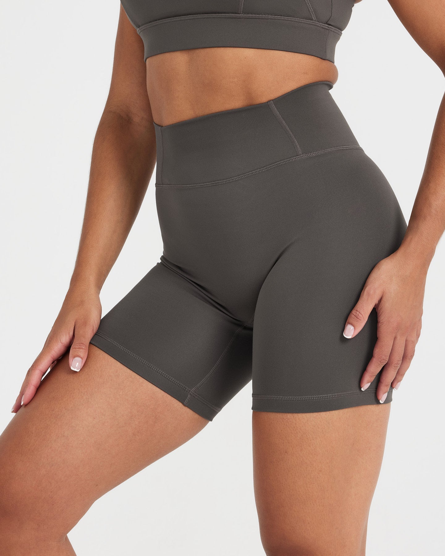 Timeless Women's Casual Shorts in Deep Taupe - Comfortable High Waist Summer Shorts for Outdoor Activities, Travel, and Lounge Wear