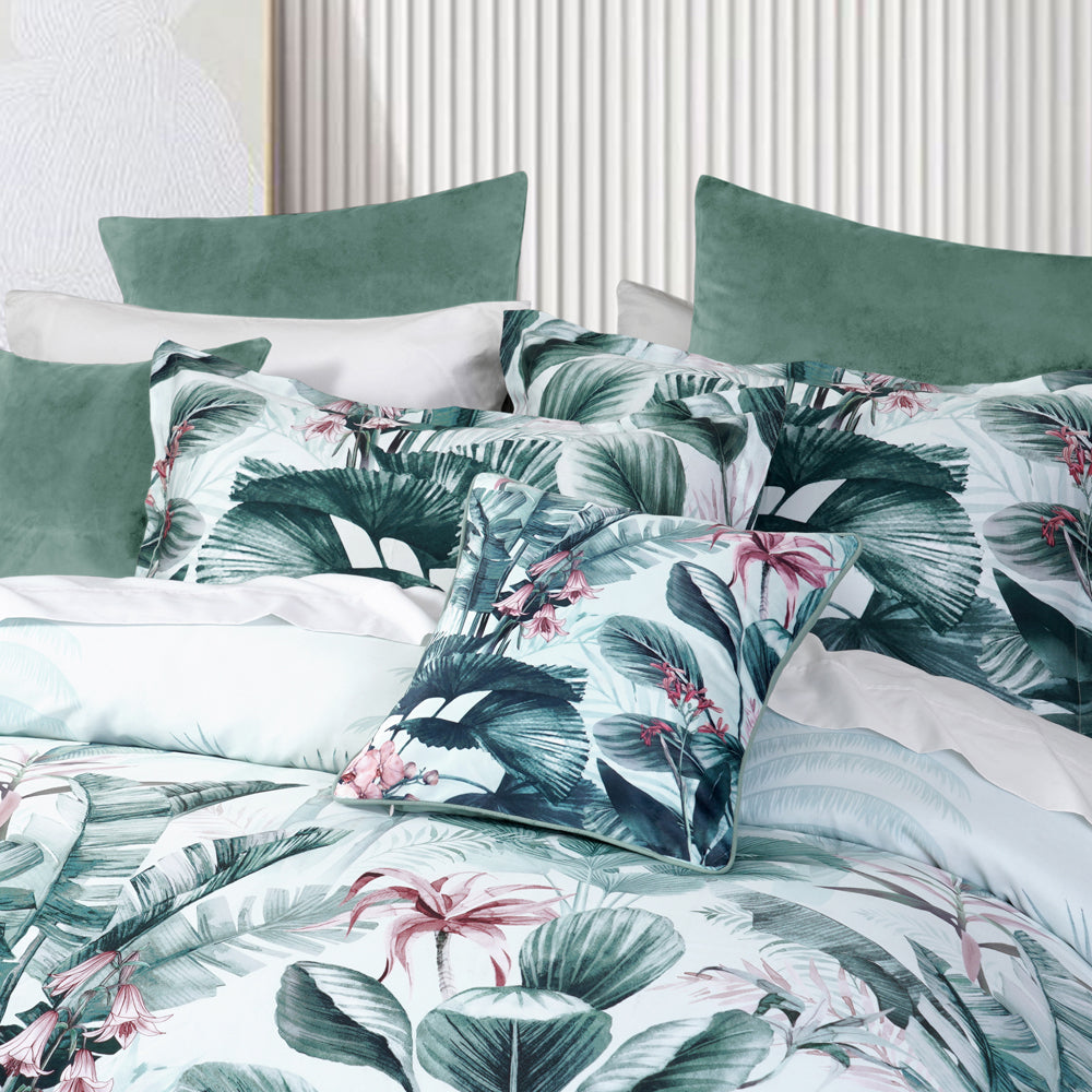 Premium Abbey Green Quilt Cover Set - Double Bed Size | Soft Cotton Bedding for Cozy Nights & Stylish Bedroom Decor