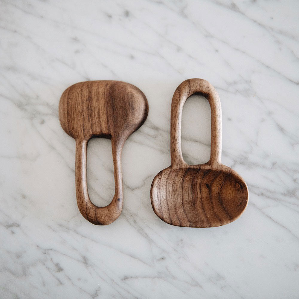 Premium Wooden Loop Scoop - Natural Eco-Friendly Kitchen Utensil for Measuring Coffee, Tea, Sugar & Spices - Ideal for Home Baking & Cooking Accessories