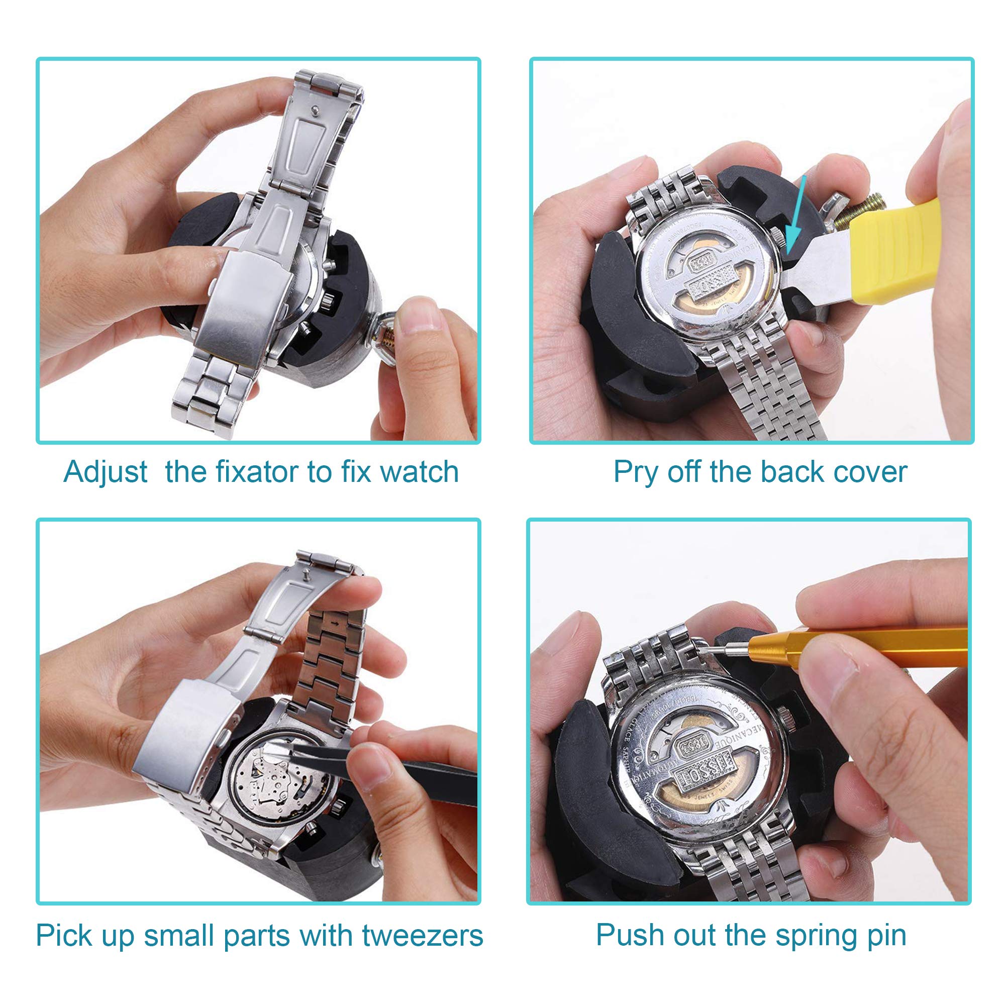 XOOL Professional 151-Piece Watch Repair Tool Kit with Case Opener, Strap Punch & Spring Bar Tool - Complete Watchmaker Set for DIY Watch Band Replacement, Battery Change & Maintenance (Portable Case Included) - Perfect for Watch Enthusiasts, Jewelers & Home Repair