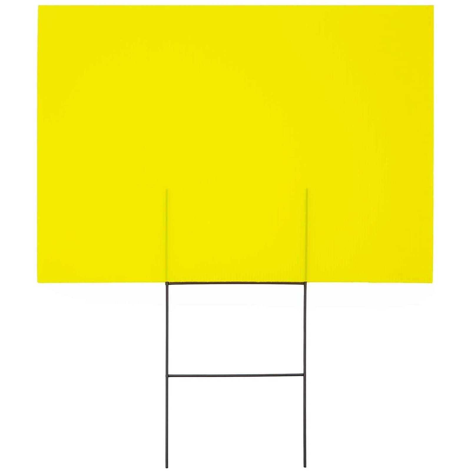 6 Pack Neon Yellow Blank Yard Signs 17x12