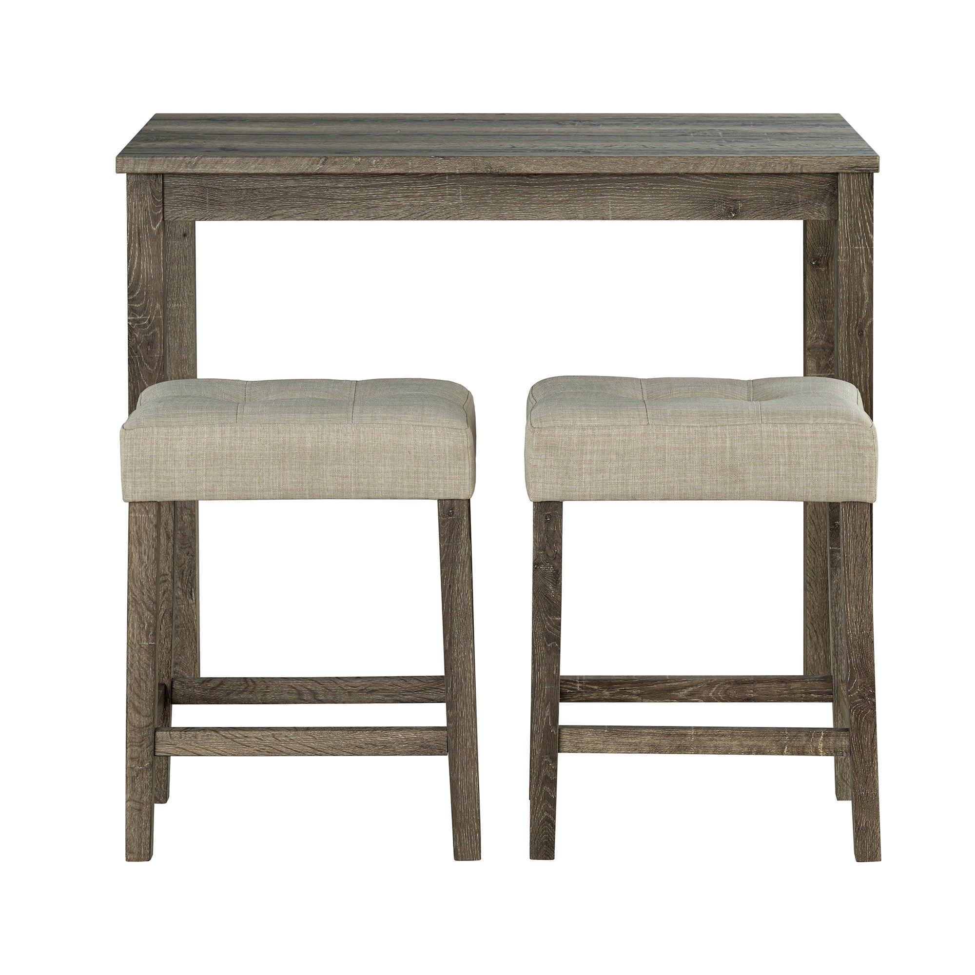 1 Traditional Breakfast Dining Table Set with 2 Stools - Compact Kitchen Table for Small Spaces, Apartments & Studios - Perfect for Morning Coffee, Casual Meals & Small Dining Areas